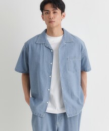 Right-on | PLUS ONE(プラスワン)シャンブレー半袖シャツ(シャツ/ブラウス)