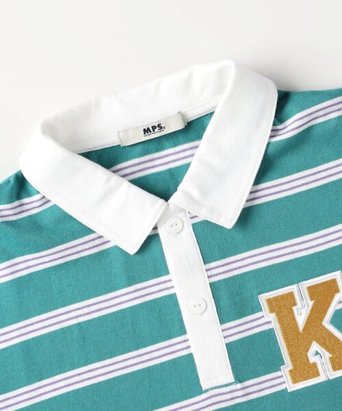 MPS(エムピーエス)の「MPS(エムピーエス)マルチボーダースキッパーTシャツ(Tシャツ/カットソー・キッズ・チャコール/グリーン系その他4・12/13/14/11)」の7枚目の写真