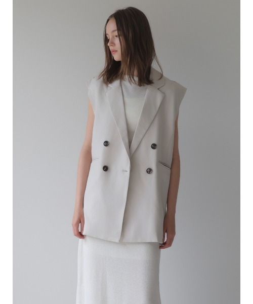 swane(スワネ)の「long tailored gilet(ベスト・レディース・ブラック/アイボリー・FREE)」の4枚目の写真