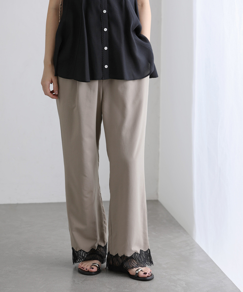 La TOTALITE(ラトータリテ)の「【洗える】CHIGNON/シニヨン レースサテンイージーパンツ(その他パンツ・レディース・ブラック/ベージュ・FREE)」の2枚目の写真