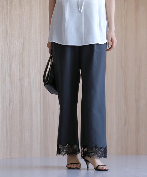 La TOTALITE(ラトータリテ)の「【洗える】CHIGNON/シニヨン レースサテンイージーパンツ(その他パンツ・レディース・ブラック/ベージュ・FREE)」の6枚目の写真