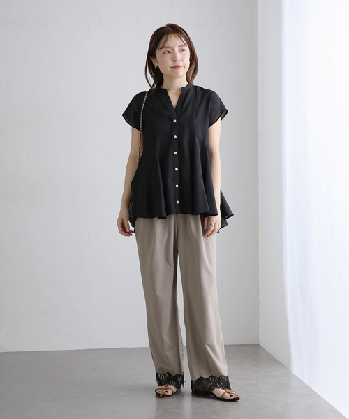 La TOTALITE(ラトータリテ)の「【洗える】CHIGNON/シニヨン レースサテンイージーパンツ(その他パンツ・レディース・ブラック/ベージュ・FREE)」の8枚目の写真