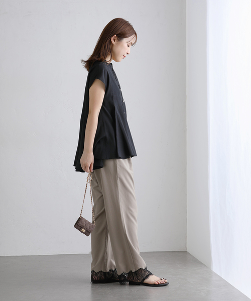 La TOTALITE(ラトータリテ)の「【洗える】CHIGNON/シニヨン レースサテンイージーパンツ(その他パンツ・レディース・ブラック/ベージュ・FREE)」の9枚目の写真