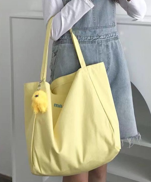 VIBGYOR(ヴィブジョー)の「Mignonjour/パステルキャンバストート M2950(トートバッグ・レディース・アイボリー/イエロー/ピンク/ブルー・FREE)」の7枚目の写真