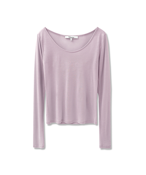 Vivacious（ビバシャス）の「ブリン シースルー ラウンドネックTシャツ_6Colors（Tシャツ/カットソー・レディース・ブラック/ブルー/ライトグレー/アイボリー/ミント/PINK・SMALL/MEDIUM）」の6枚目の写真