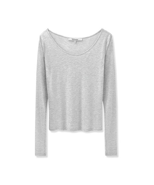 Vivacious（ビバシャス）の「ブリン シースルー ラウンドネックTシャツ_6Colors（Tシャツ/カットソー・レディース・ブラック/ブルー/ライトグレー/アイボリー/ミント/PINK・SMALL/MEDIUM）」の3枚目の写真
