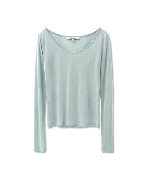 Vivacious（ビバシャス）の「ブリン シースルー ラウンドネックTシャツ_6Colors（Tシャツ/カットソー・レディース・ブラック/ブルー/ライトグレー/アイボリー/ミント/PINK・SMALL/MEDIUM）」の4枚目の写真