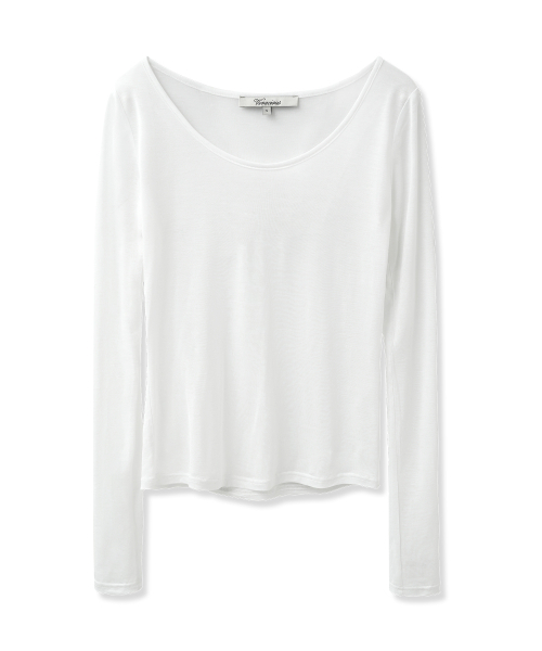 Vivacious（ビバシャス）の「ブリン シースルー ラウンドネックTシャツ_6Colors（Tシャツ/カットソー・レディース・ブラック/ブルー/ライトグレー/アイボリー/ミント/PINK・SMALL/MEDIUM）」の13枚目の写真