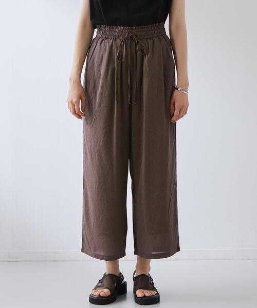 THE SHOP TK （ザ ショップ ティーケー ）の「【着丈選べる】裏地ひんやり イージーワイドパンツ（その他パンツ・レディース・ダークブラウン/ネイビー/ブラック系/アイボリー・02/03/12/13）」の18枚目の写真