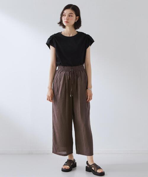 THE SHOP TK （ザ ショップ ティーケー ）の「【着丈選べる】裏地ひんやり イージーワイドパンツ（その他パンツ・レディース・ダークブラウン/ネイビー/ブラック系/アイボリー・02/03/12/13）」の21枚目の写真