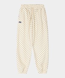 Dot Fleece Jogger Pants (Ivory)