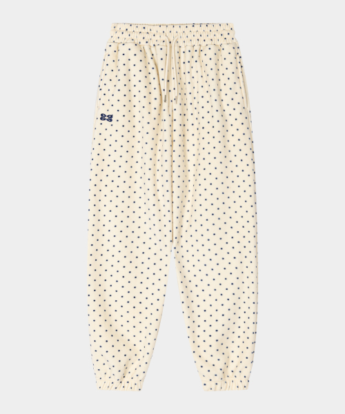 KISYNING(キシニング)の「Dot Fleece Jogger Pants (Ivory)(スウェットパンツ・レディース・その他・SMALL)」の1枚目の写真