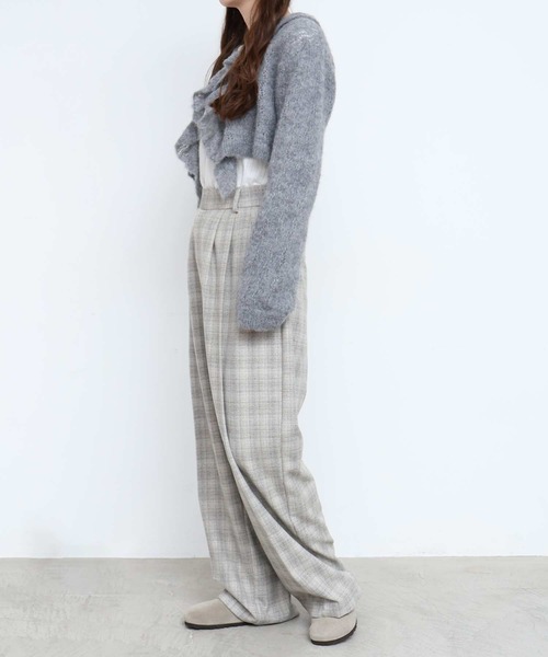 fig Ｌondon（フィグロンドン）の「CHECK 3tuck pants（その他パンツ・レディース・ブラック/グレー・1/0）」の22枚目の写真