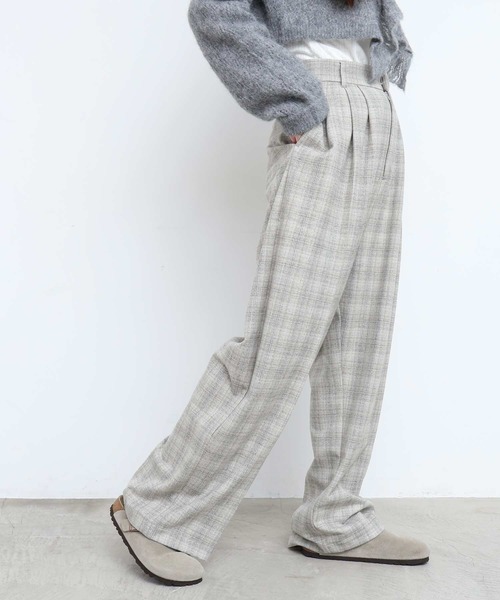 fig Ｌondon（フィグロンドン）の「CHECK 3tuck pants（その他パンツ・レディース・ブラック/グレー・1/0）」の11枚目の写真