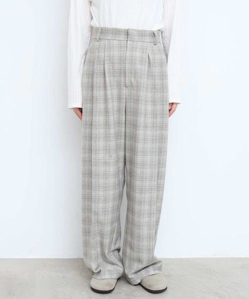 fig Ｌondon（フィグロンドン）の「CHECK 3tuck pants（その他パンツ・レディース・ブラック/グレー・1/0）」の14枚目の写真