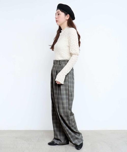 fig Ｌondon（フィグロンドン）の「CHECK 3tuck pants（その他パンツ・レディース・ブラック/グレー・1/0）」の9枚目の写真