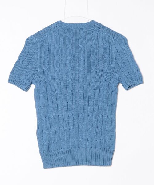 POLO RALPH LAUREN(ポロ ラルフ ローレン)の「ケーブルニット コットン ショートスリーブ セーター(ニット/セーター・レディース・ブルー・S/M/XS/L)」の2枚目の写真