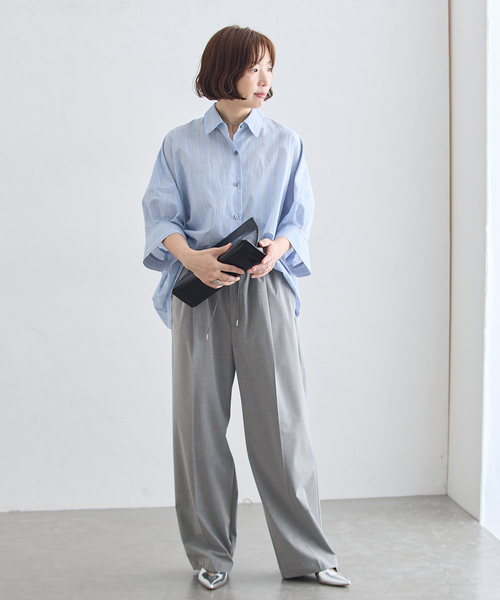journal standard L'essage(ジャーナルスタンダードレサージュ)の「《/手洗い可能》CARREMAN ウォッシャブルパンツ(その他パンツ・レディース・ブラック/チャコールグレー/アイボリー・36/38)」の5枚目の写真