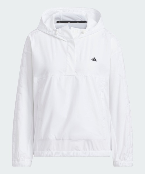 adidas（アディダス）の「スリーストライプス長袖フードアノラックジャケット【adidas Golf/アディダスゴルフ】（ブルゾン・レディース・ホワイト・SMALL/MEDIUM/LARGE/X-LARGE/X-SMALL）」の7枚目の写真