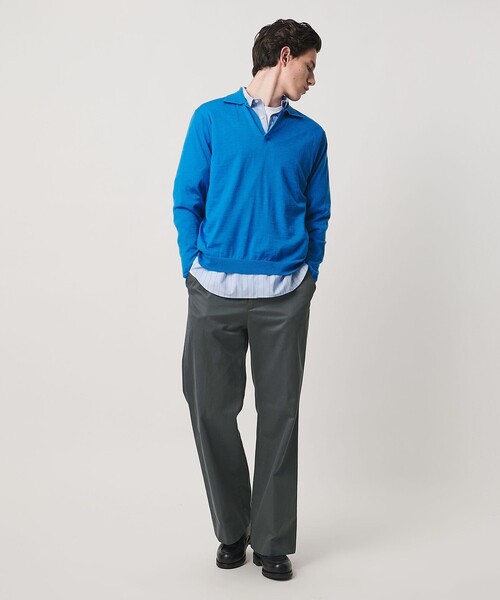 UNITED ARROWS(ユナイテッドアローズ)の「フィンクス/ジンバブエコットン ギャバピーチ ワイドパンツ(チノパンツ・メンズ・グレー系/ナチュラル・L/XL/M/S)」の4枚目の写真