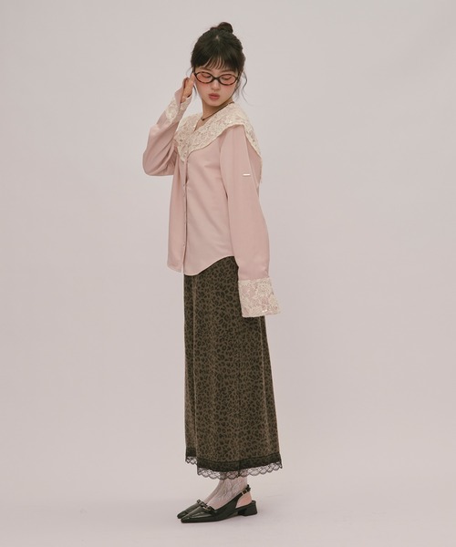 loin nuit(ロワンニュイ)の「spangle lace collar blouse / スパンコールレースカラーブラウス(シャツ/ブラウス・レディース・バーガンディー/ピンク/アイボリー・FREE)」の7枚目の写真