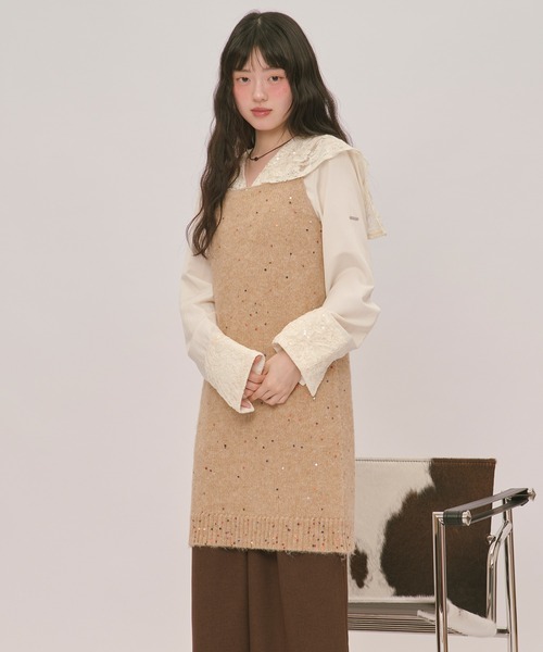 loin nuit(ロワンニュイ)の「spangle lace collar blouse / スパンコールレースカラーブラウス(シャツ/ブラウス・レディース・バーガンディー/ピンク/アイボリー・FREE)」の19枚目の写真