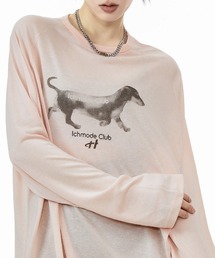 【26年秋冬新作】ドッグ グラフィック ラグラン シアー ロングTシャツ ロンT