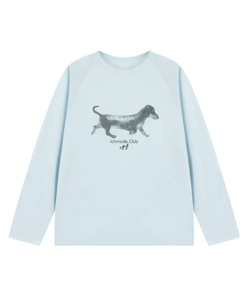SHEPP（シープ）の「【26年秋冬新作】ドッグ グラフィック ラグラン シアー ロングTシャツ ロンT（Tシャツ/カットソー・レディース・ピンク/サックスブルー/ホワイト・F）」の22枚目の写真