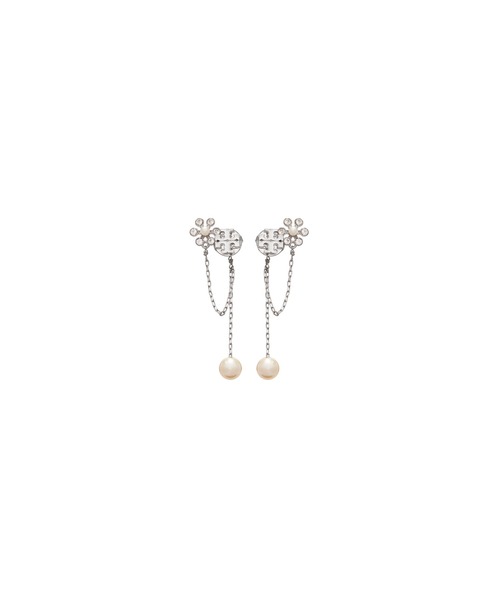 TORY BURCH(トリーバーチ)の「ムーンダンス パール チェーン ピアス(ピアス(両耳用)・レディース・シルバー系・ONE SIZE)」の1枚目の写真
