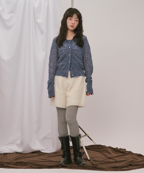 loin nuit(ロワンニュイ)の「glitter sheer knit cardigan / グリッターシアーニットカーディガン(カーディガン/ボレロ・レディース・アイボリー/ブルー/ワインレッド・FREE)」の7枚目の写真