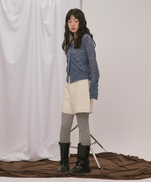 loin nuit(ロワンニュイ)の「glitter sheer knit cardigan / グリッターシアーニットカーディガン(カーディガン/ボレロ・レディース・アイボリー/ブルー/ワインレッド・FREE)」の10枚目の写真