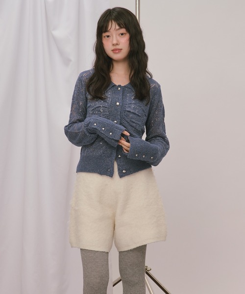 loin nuit(ロワンニュイ)の「glitter sheer knit cardigan / グリッターシアーニットカーディガン(カーディガン/ボレロ・レディース・アイボリー/ブルー/ワインレッド・FREE)」の12枚目の写真