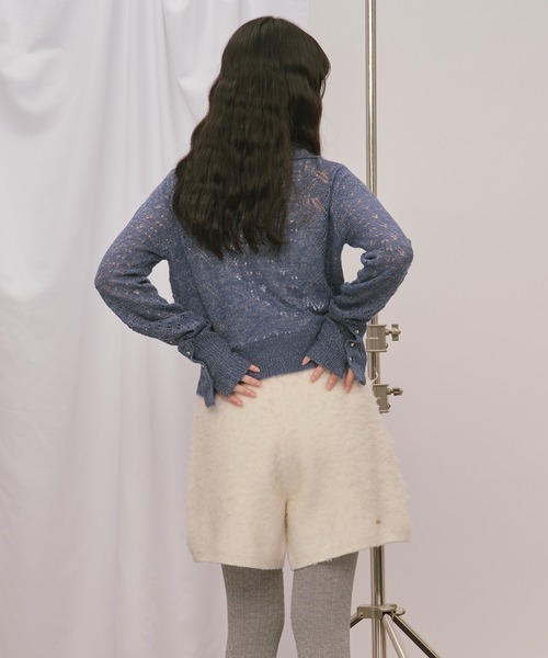 loin nuit(ロワンニュイ)の「glitter sheer knit cardigan / グリッターシアーニットカーディガン(カーディガン/ボレロ・レディース・アイボリー/ブルー/ワインレッド・FREE)」の14枚目の写真