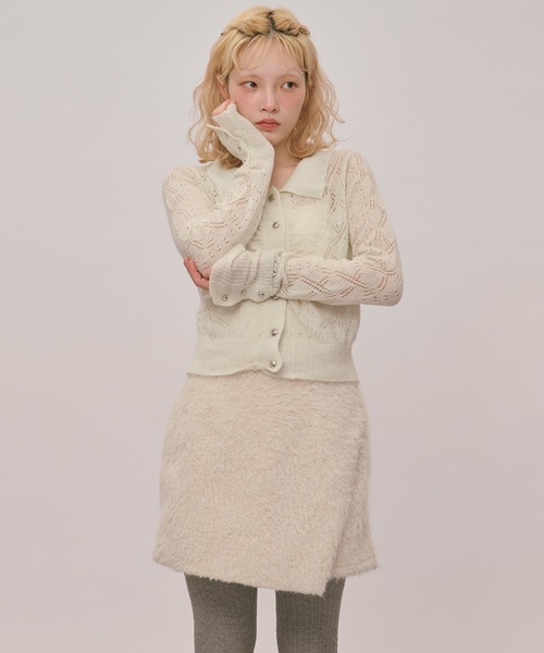 loin nuit(ロワンニュイ)の「glitter sheer knit cardigan / グリッターシアーニットカーディガン(カーディガン/ボレロ・レディース・アイボリー/ブルー/ワインレッド・FREE)」の21枚目の写真