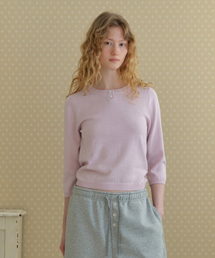 DAILY 3/4 SLEEVE KNIT TOP_PINK