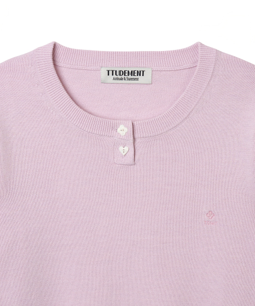 TTUDEMENT（トュードメント）の「DAILY 3/4 SLEEVE KNIT TOP_PINK（ニット/セーター・レディース・その他・FREE）」の4枚目の写真