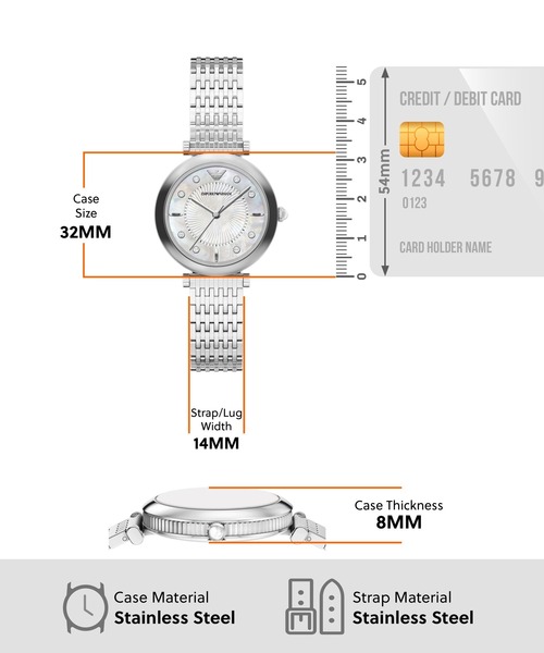 EMPORIO ARMANI（エンポリオアルマーニ）の「エンポリオ・アルマーニ 腕時計 レディース アナログ ステンレス AR11807（アナログ腕時計・レディース・シルバー・FREE）」の5枚目の写真