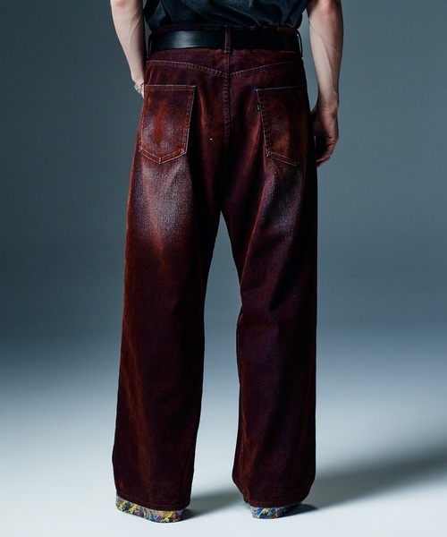 glamb(グラム)の「Gloss Flockey Denim Pants / グロスフロッキーデニムパンツ(デニムパンツ・メンズ・ブラック/ワイン・M/S/L)」の7枚目の写真