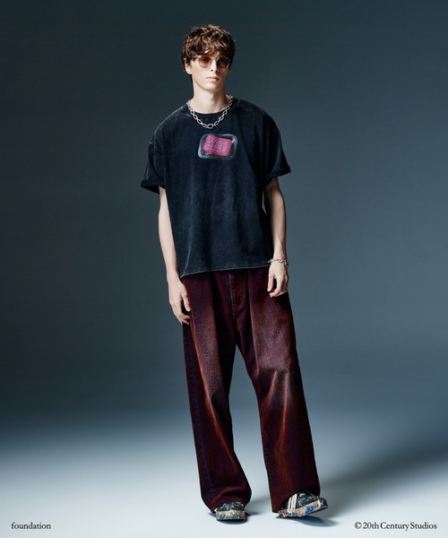 glamb(グラム)の「Gloss Flockey Denim Pants / グロスフロッキーデニムパンツ(デニムパンツ・メンズ・ブラック/ワイン・M/S/L)」の9枚目の写真