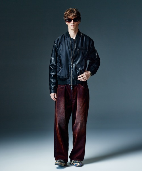 glamb(グラム)の「Gloss Flockey Denim Pants / グロスフロッキーデニムパンツ(デニムパンツ・メンズ・ブラック/ワイン・M/S/L)」の12枚目の写真