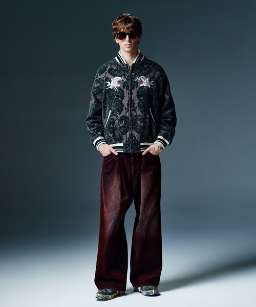 glamb(グラム)の「Gloss Flockey Denim Pants / グロスフロッキーデニムパンツ(デニムパンツ・メンズ・ブラック/ワイン・M/S/L)」の14枚目の写真