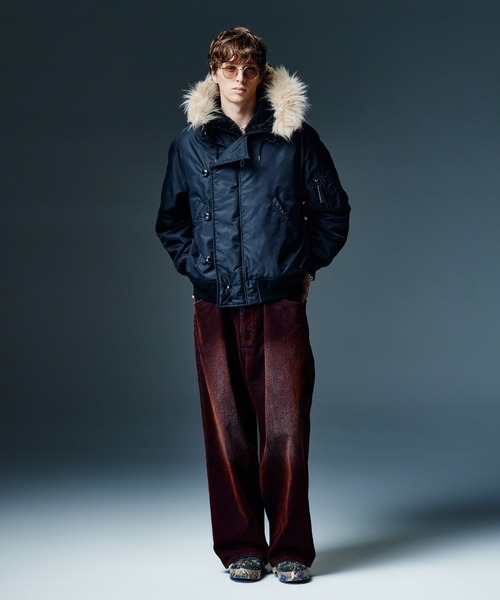 glamb(グラム)の「Gloss Flockey Denim Pants / グロスフロッキーデニムパンツ(デニムパンツ・メンズ・ブラック/ワイン・M/S/L)」の16枚目の写真