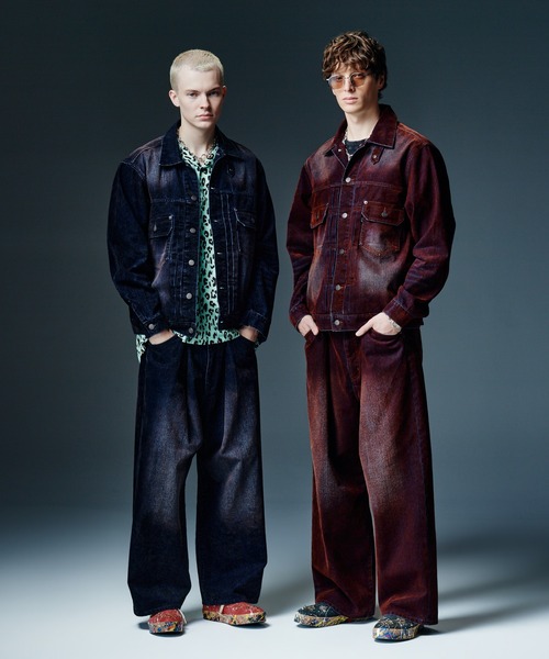glamb(グラム)の「Gloss Flockey Denim Pants / グロスフロッキーデニムパンツ(デニムパンツ・メンズ・ブラック/ワイン・M/S/L)」の21枚目の写真