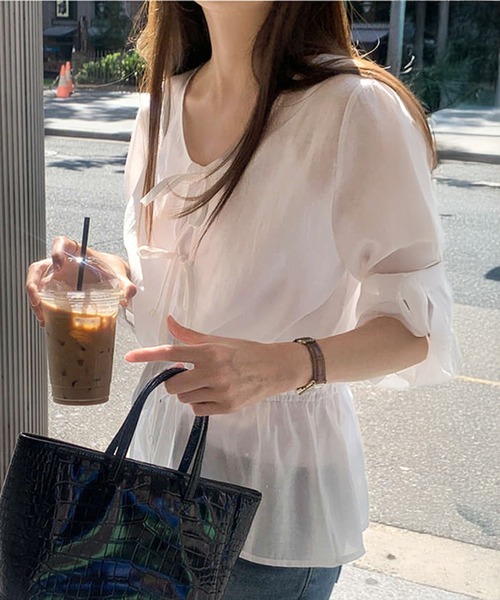 by LEGNA(バイレグナ)の「2wayシアーブラウス(シャツ/ブラウス・レディース・アイボリー/ピンクベージュ・MEDIUM/LARGE)」の19枚目の写真