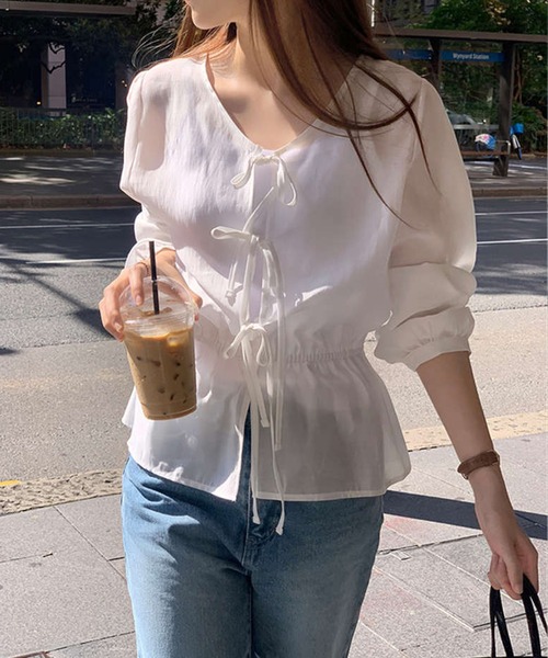 by LEGNA(バイレグナ)の「2wayシアーブラウス(シャツ/ブラウス・レディース・アイボリー/ピンクベージュ・MEDIUM/LARGE)」の11枚目の写真