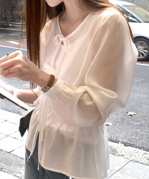 by LEGNA(バイレグナ)の「2wayシアーブラウス(シャツ/ブラウス・レディース・アイボリー/ピンクベージュ・MEDIUM/LARGE)」の13枚目の写真