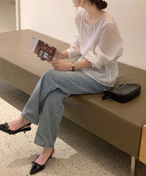 by LEGNA(バイレグナ)の「2wayシアーブラウス(シャツ/ブラウス・レディース・アイボリー/ピンクベージュ・MEDIUM/LARGE)」の15枚目の写真