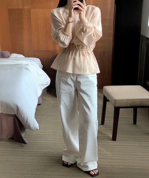 by LEGNA(バイレグナ)の「2wayシアーブラウス(シャツ/ブラウス・レディース・アイボリー/ピンクベージュ・MEDIUM/LARGE)」の16枚目の写真