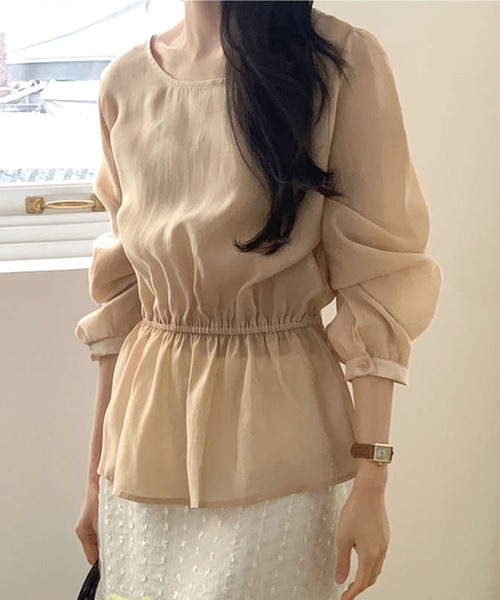by LEGNA(バイレグナ)の「2wayシアーブラウス(シャツ/ブラウス・レディース・アイボリー/ピンクベージュ・MEDIUM/LARGE)」の6枚目の写真