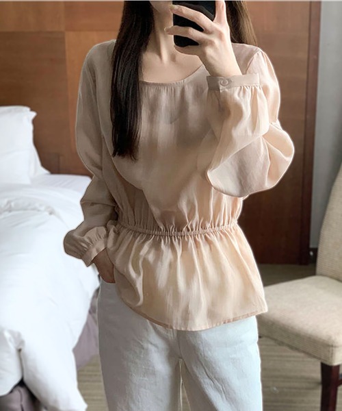 by LEGNA(バイレグナ)の「2wayシアーブラウス(シャツ/ブラウス・レディース・アイボリー/ピンクベージュ・MEDIUM/LARGE)」の8枚目の写真